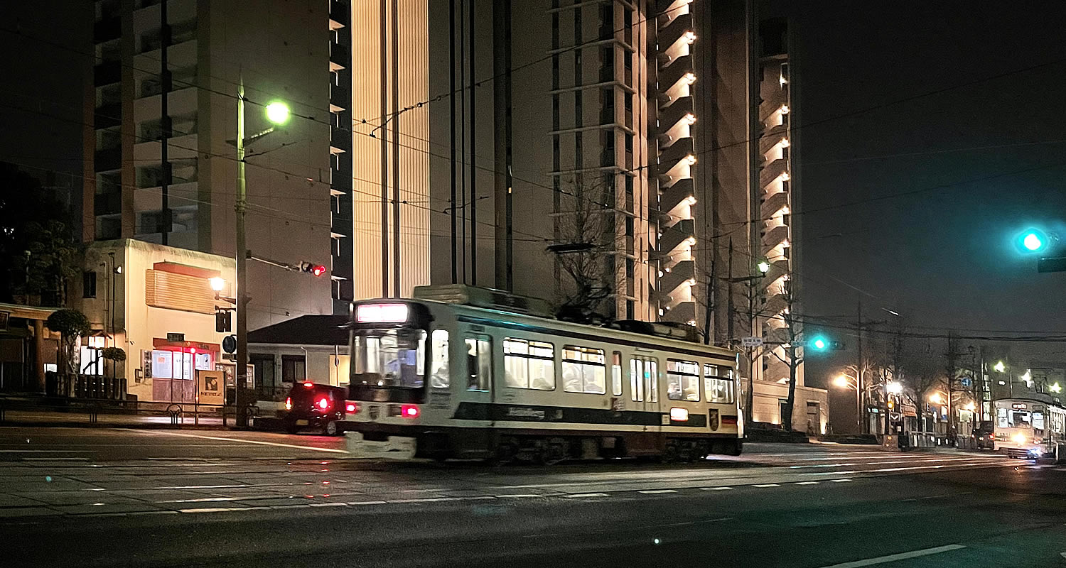 熊本市中央区の電車通り