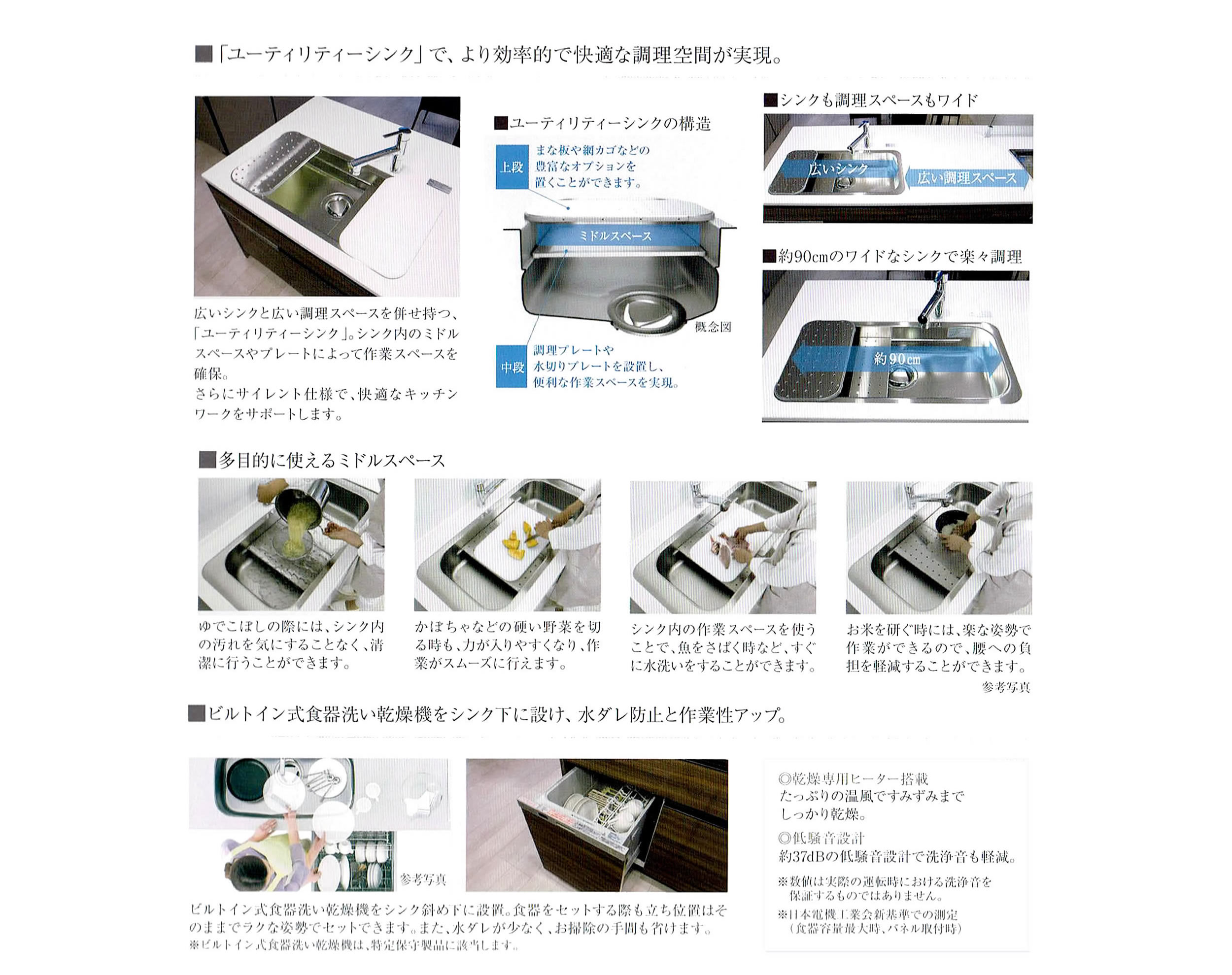 熊本市中央区マンション・プレミスト大江本町分譲販売パンフレットのキッチン機能