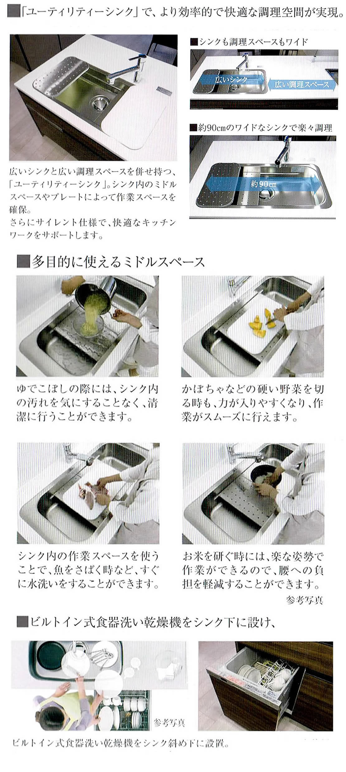 熊本市中央区マンション・プレミスト大江本町分譲販売パンフレットのキッチン機能