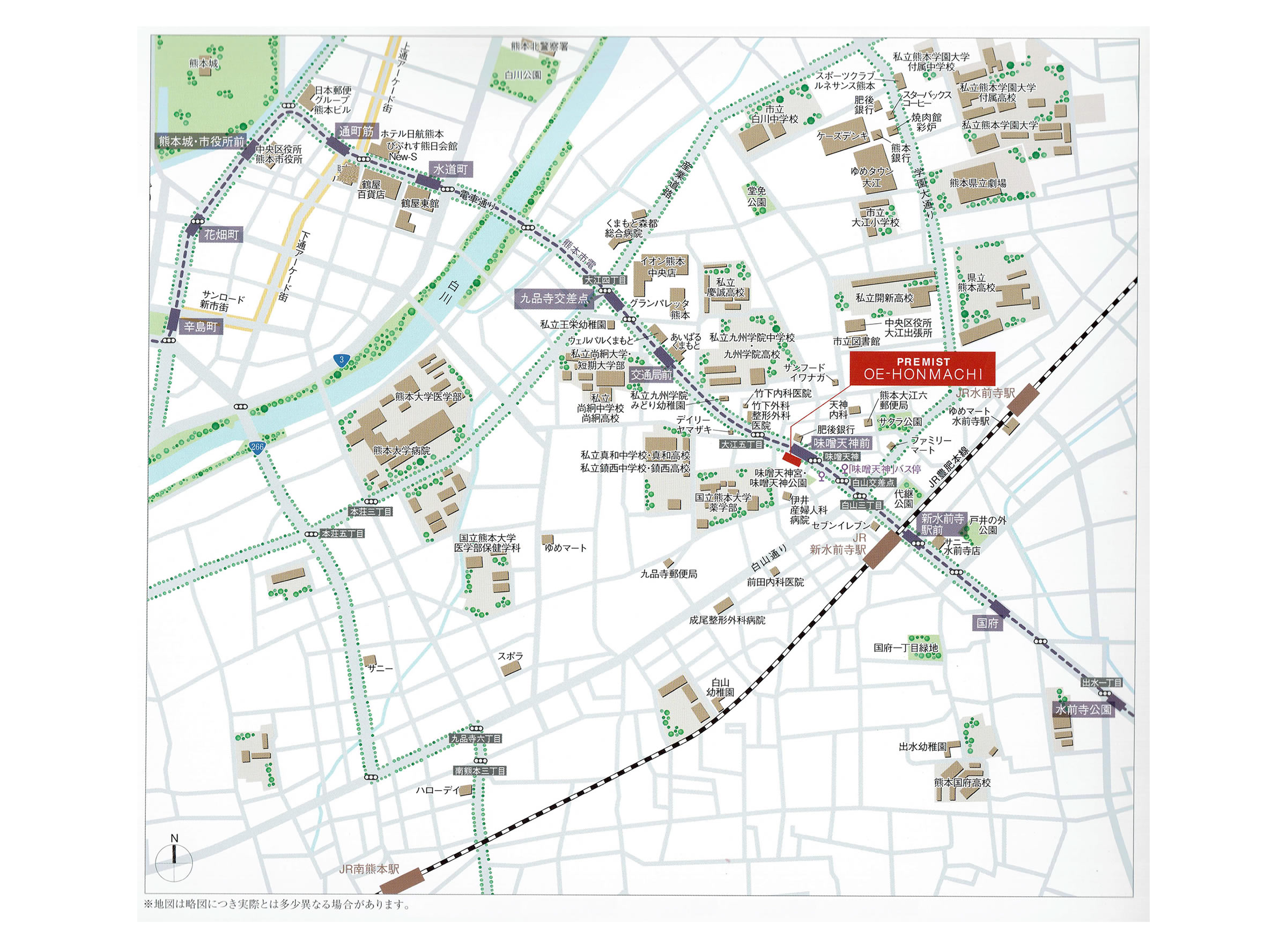 熊本市中央区マンション・プレミスト大江本町のロケーションマップ